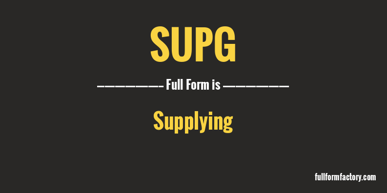 supg-full-form