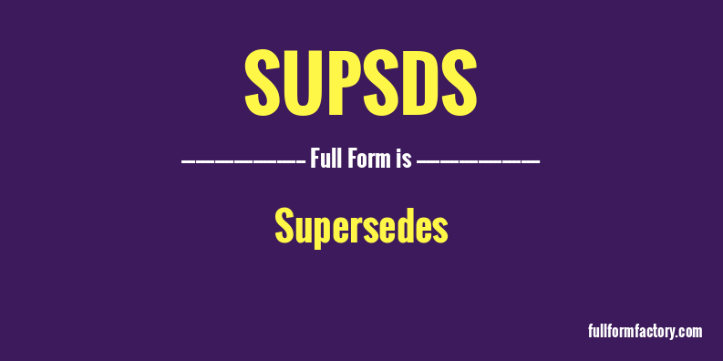 supsds-full-form