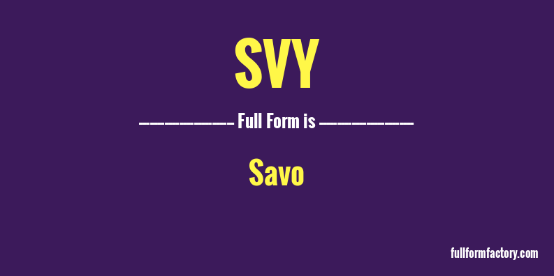 svy-full-form