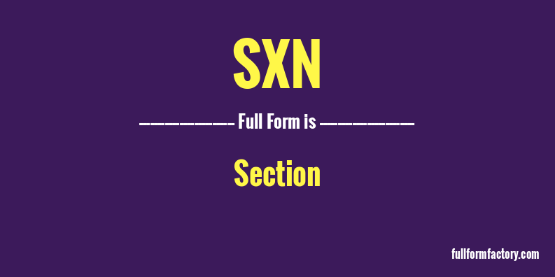 sxn-full-form