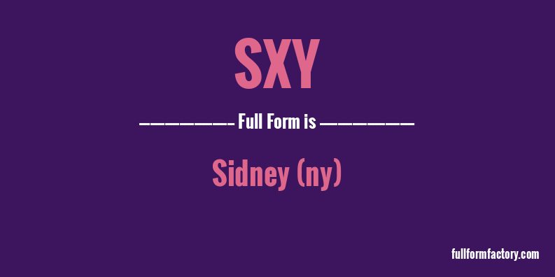 sxy-full-form