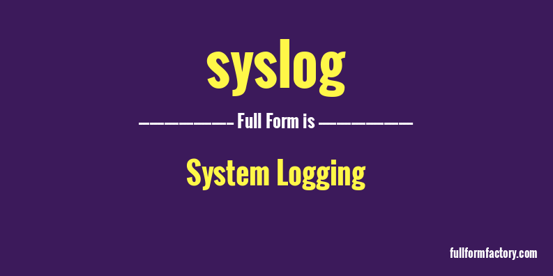 syslog-full-form