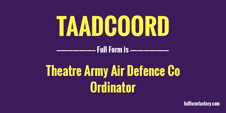 taadcoord-full-form