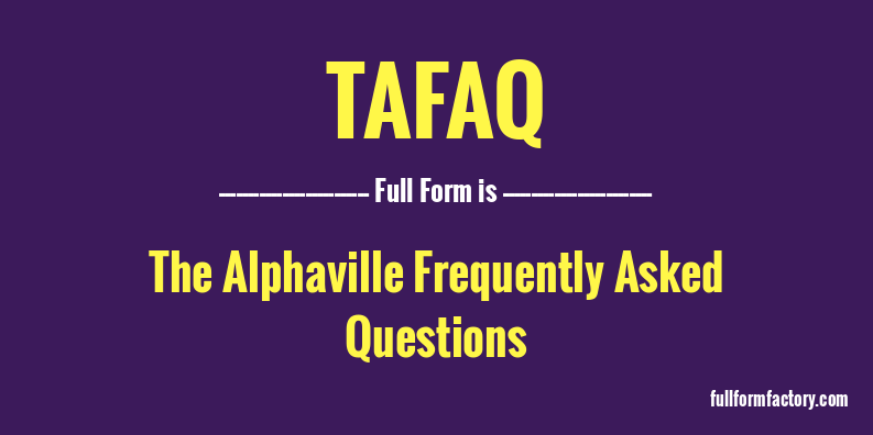 tafaq-full-form