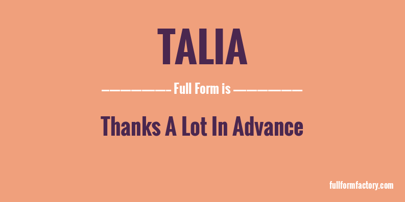 talia-full-form