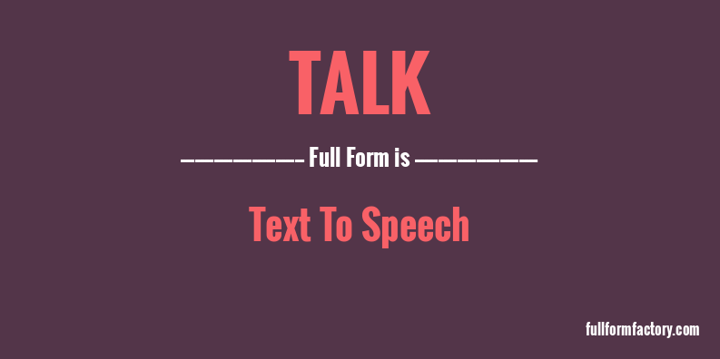 talk-full-form