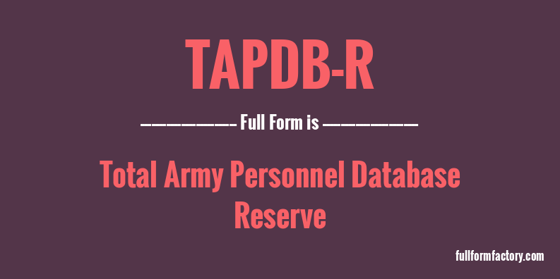 tapdb-r-full-form