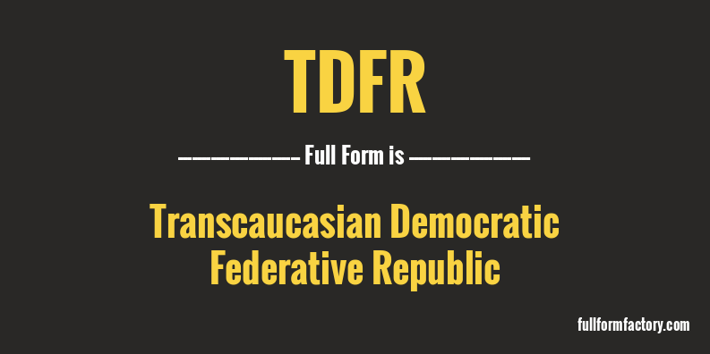 tdfr-full-form