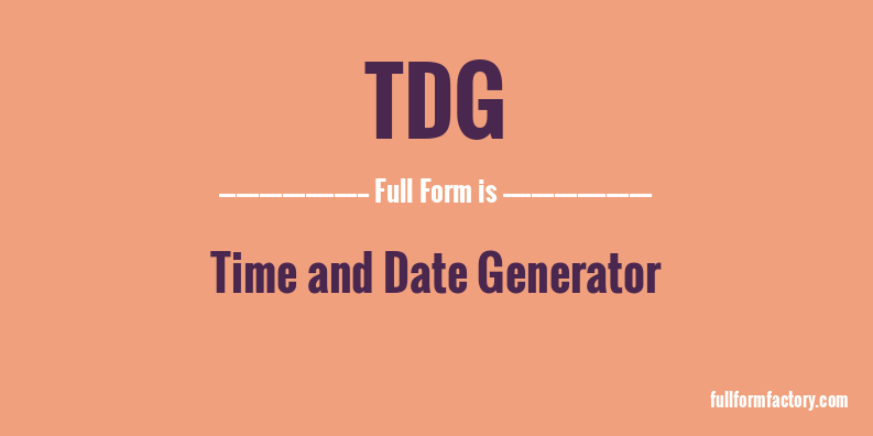 tdg-full-form