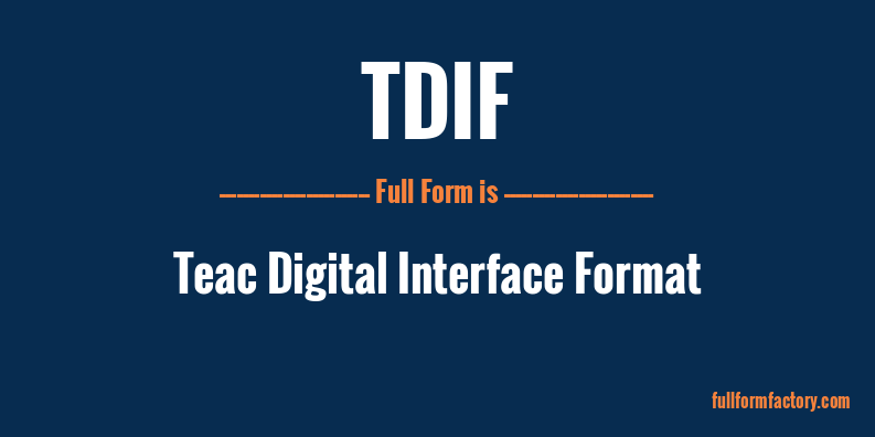 tdif-full-form