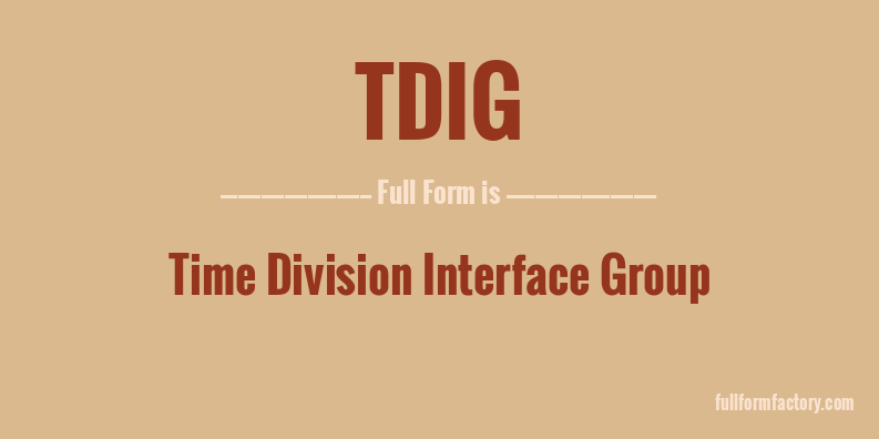 tdig-full-form