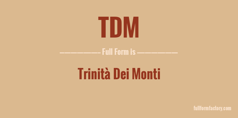 tdm-full-form