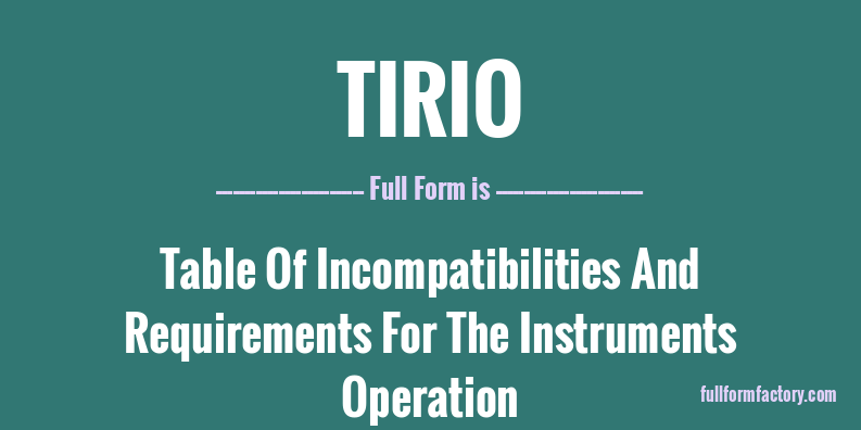tirio-full-form