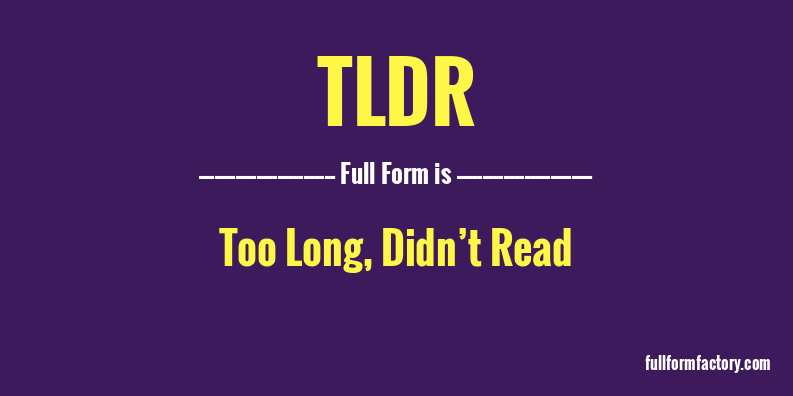 tldr-full-form