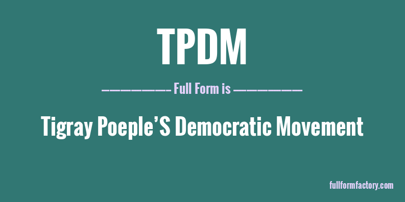 tpdm-full-form