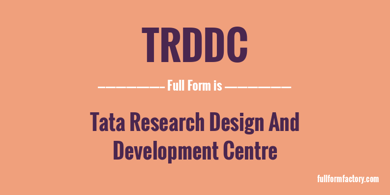 trddc-full-form