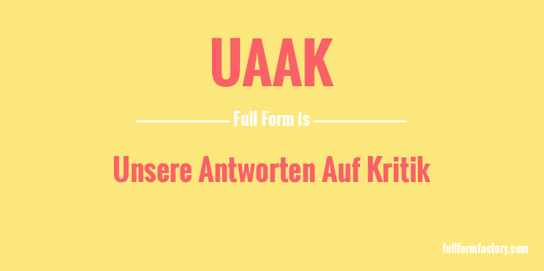 uaak-full-form