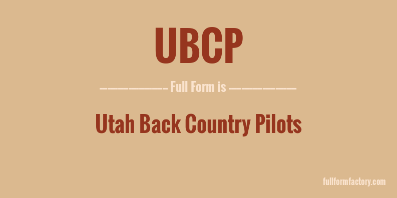 ubcp-full-form