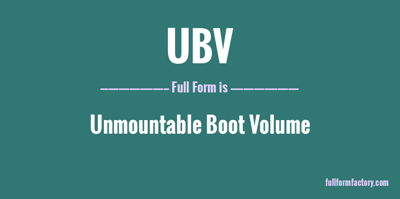 ubv-full-form