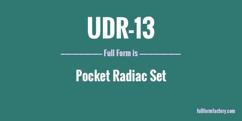 udr-13-full-form