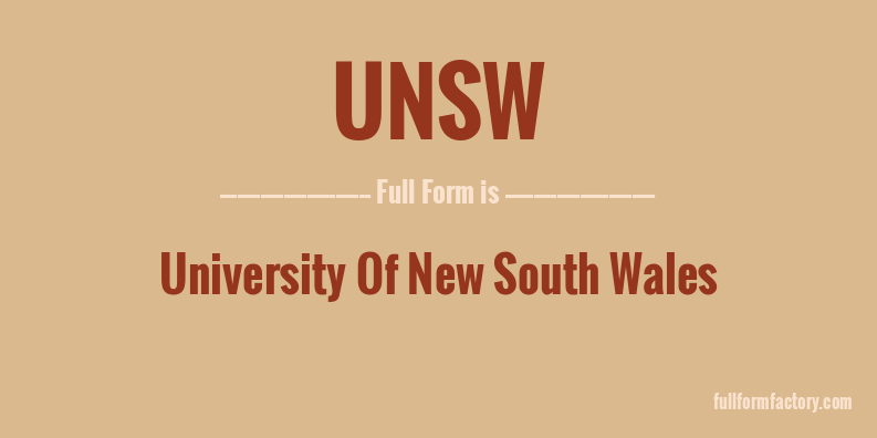unsw-full-form