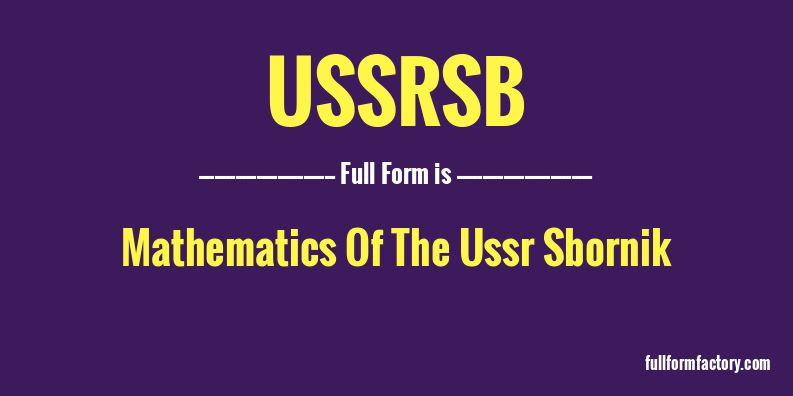 ussrsb-full-form