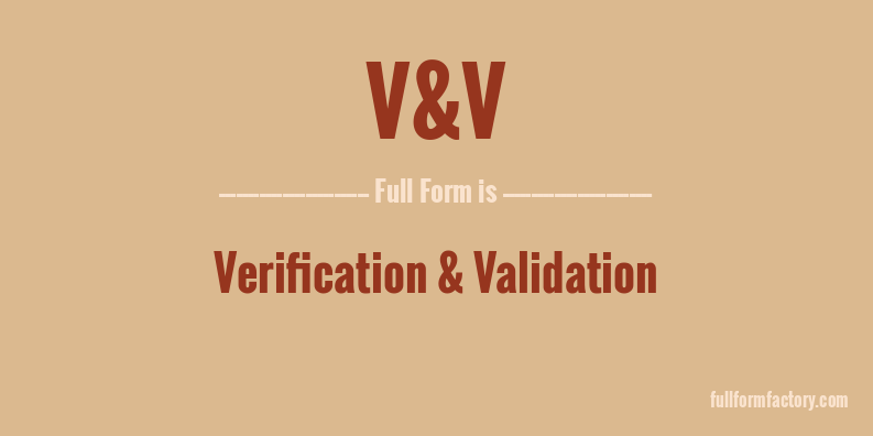 v&v-full-form