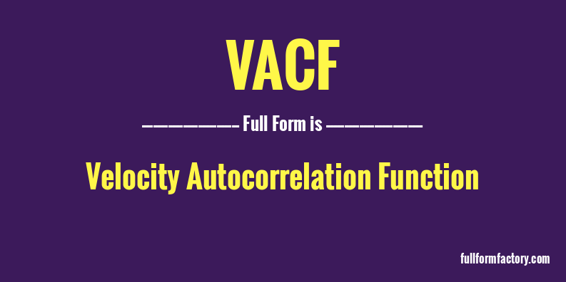 vacf-full-form