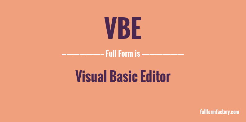 vbe-full-form