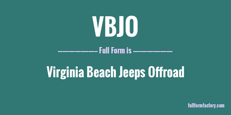 vbjo-full-form