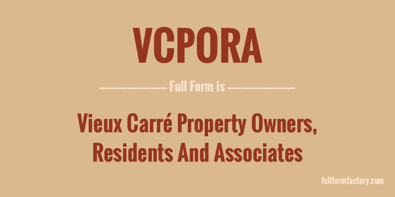 vcpora-full-form