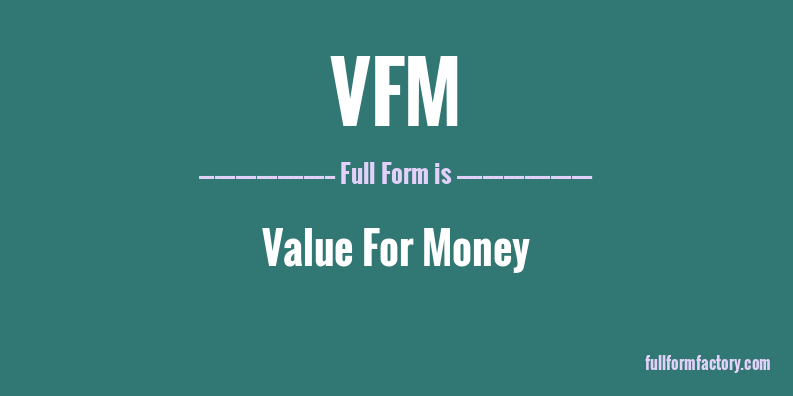vfm-full-form