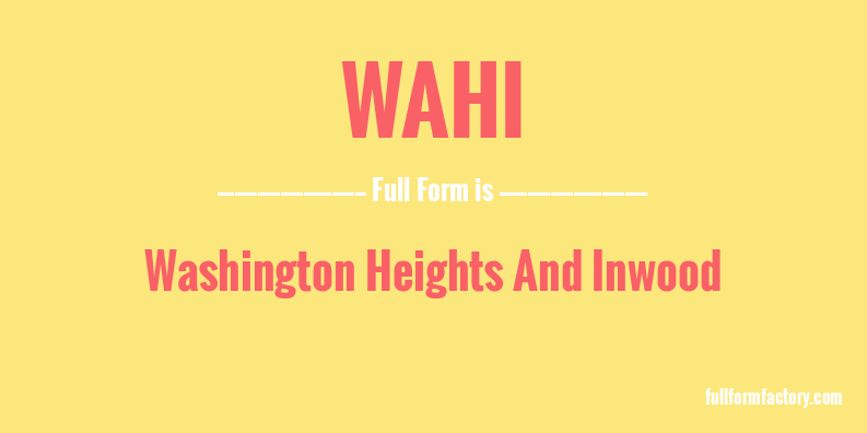 wahi-full-form