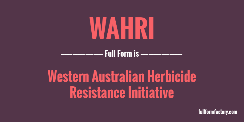 wahri-full-form