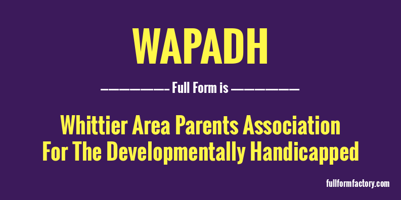 wapadh-full-form