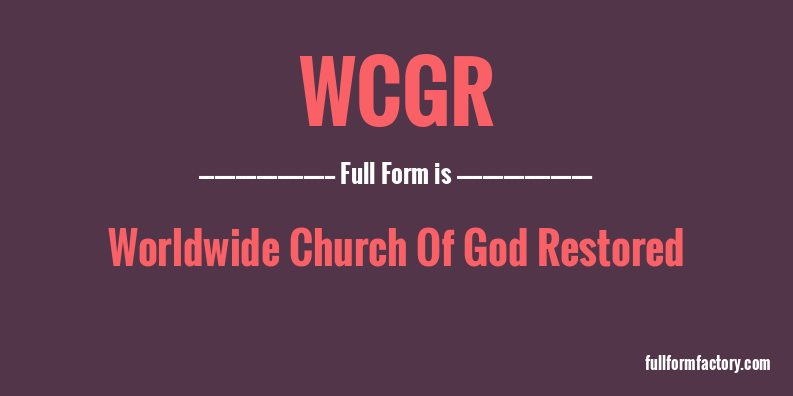 wcgr-full-form