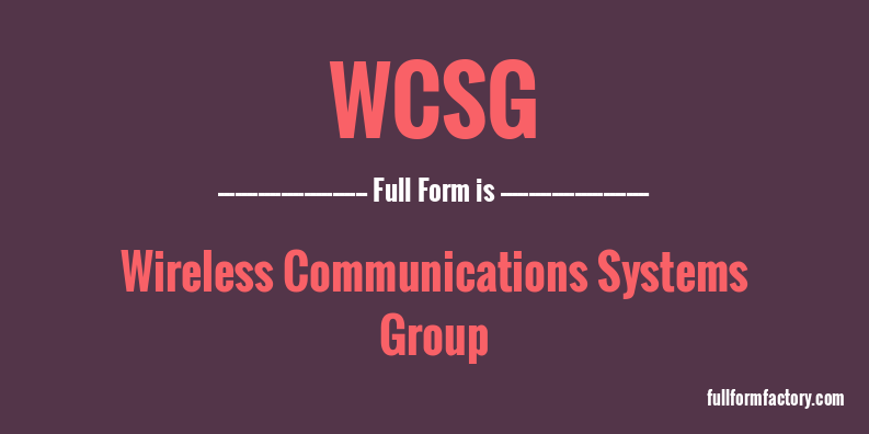 wcsg-full-form