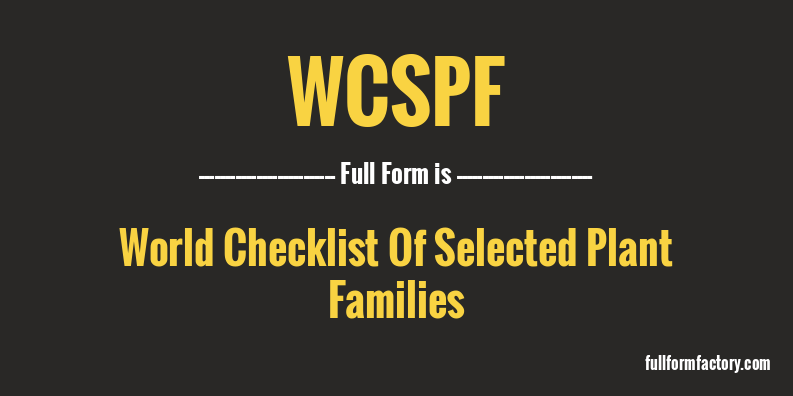 wcspf-full-form