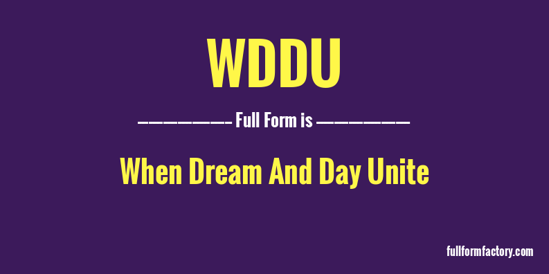 wddu-full-form