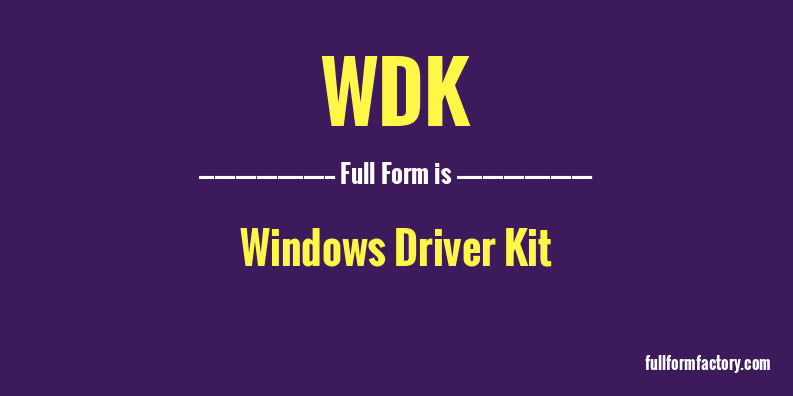 wdk-full-form