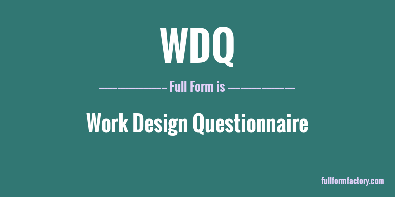 wdq-full-form