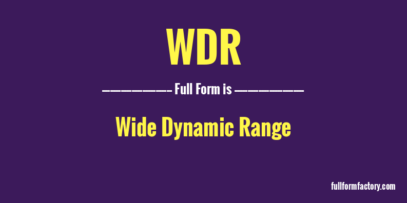 wdr-full-form