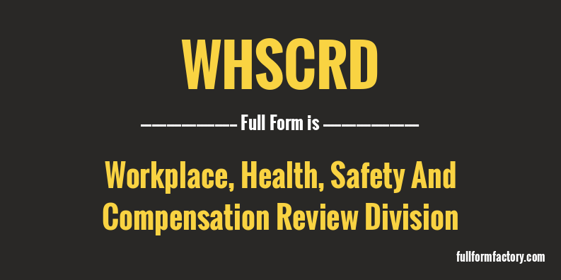 whscrd-full-form