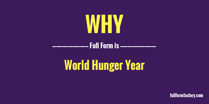 WHY Abbreviation Meaning FullForm Factory