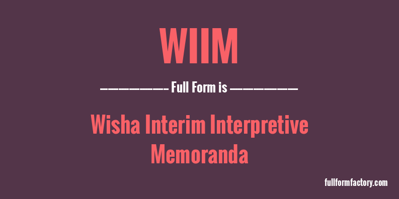 wiim-full-form