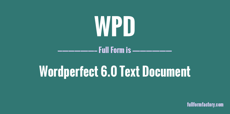 wpd-full-form