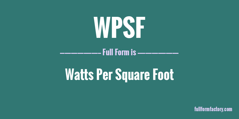 wpsf-full-form