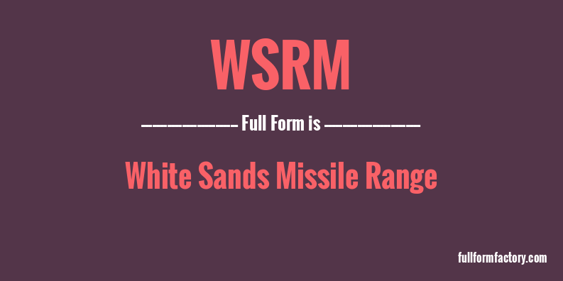 wsrm-full-form