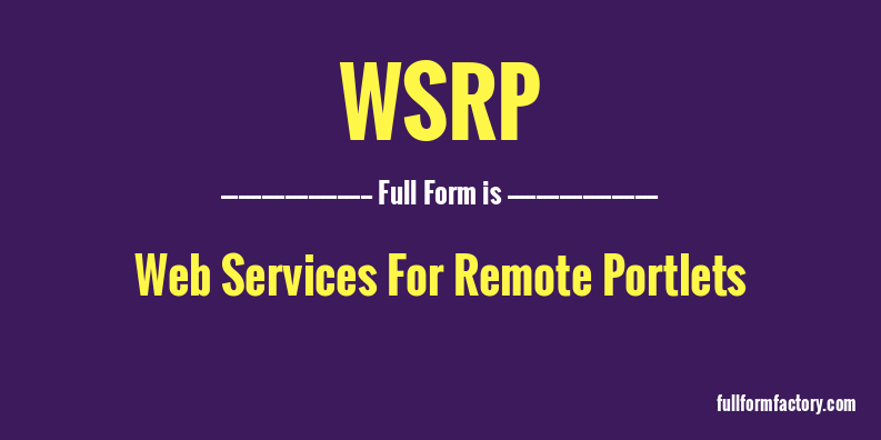 wsrp-full-form