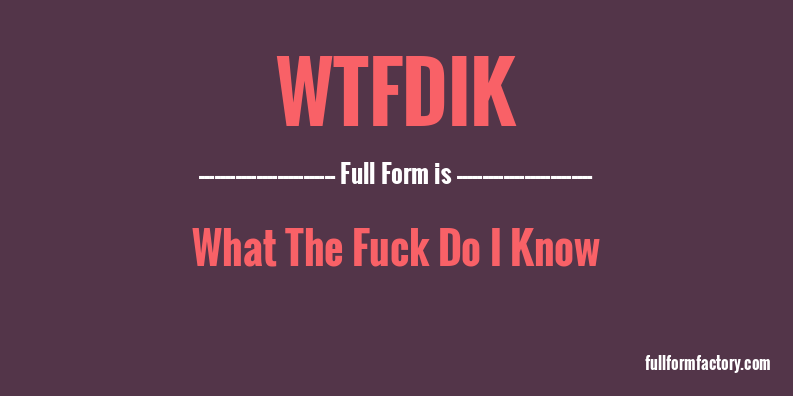 wtfdik-full-form